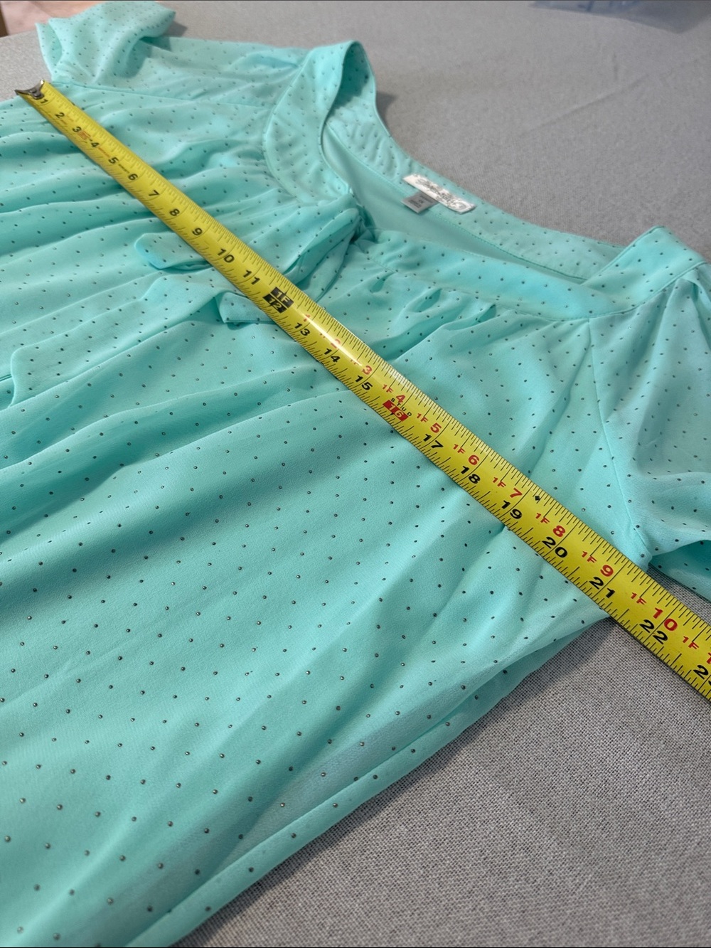 Dress barn Women’s Mint Green Tie-Neck Blouse SZ 1X - Picture 9 of 14